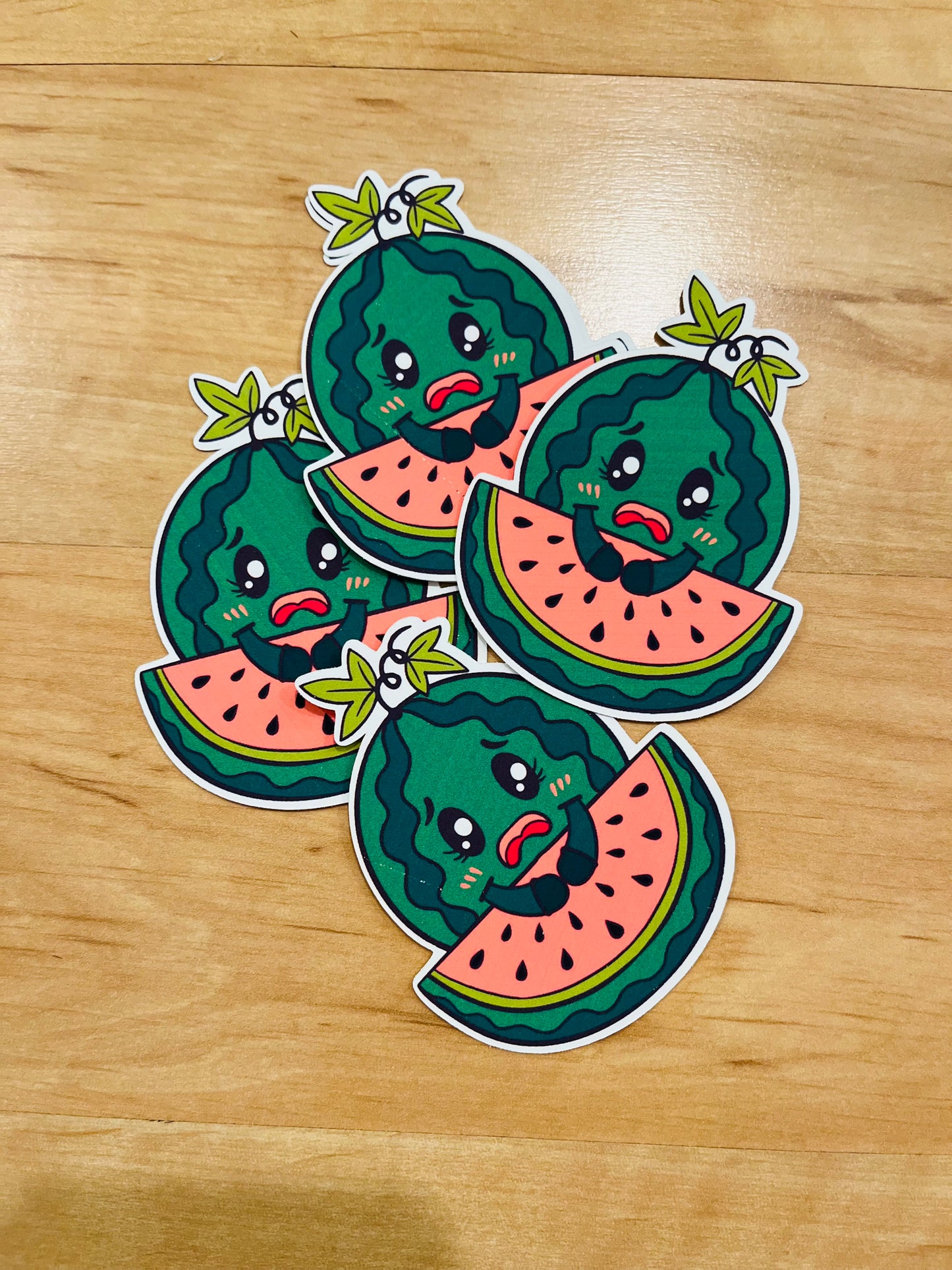 Sticker, Worried Watermelon