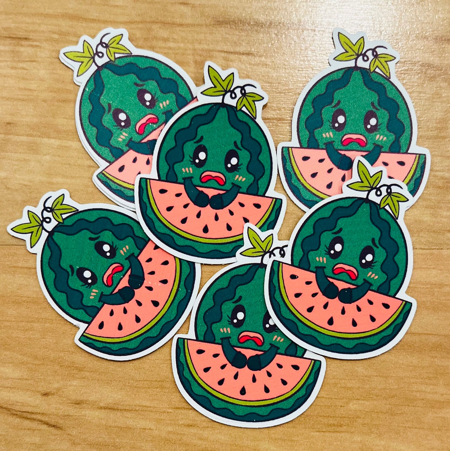 Sticker, Worried Watermelon
