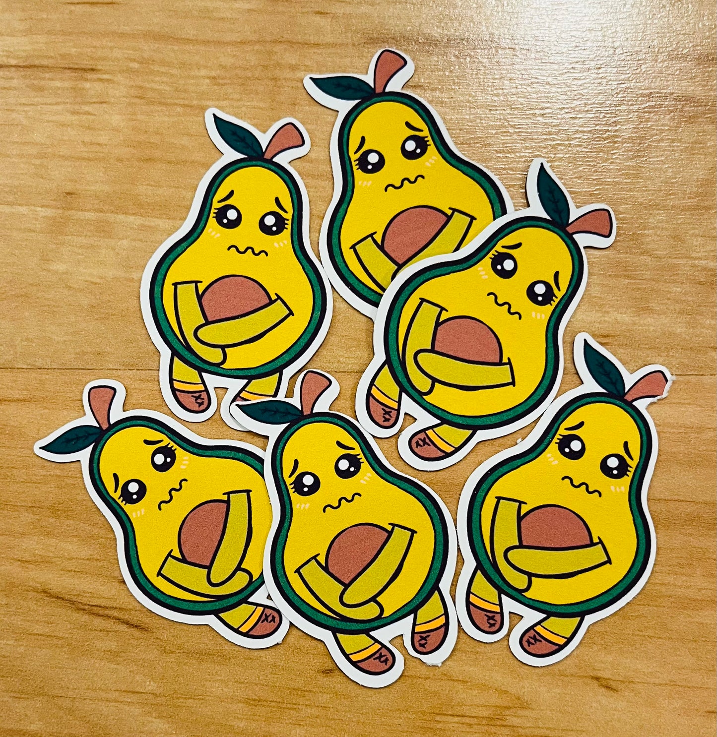 Sticker, Anxious Avocado