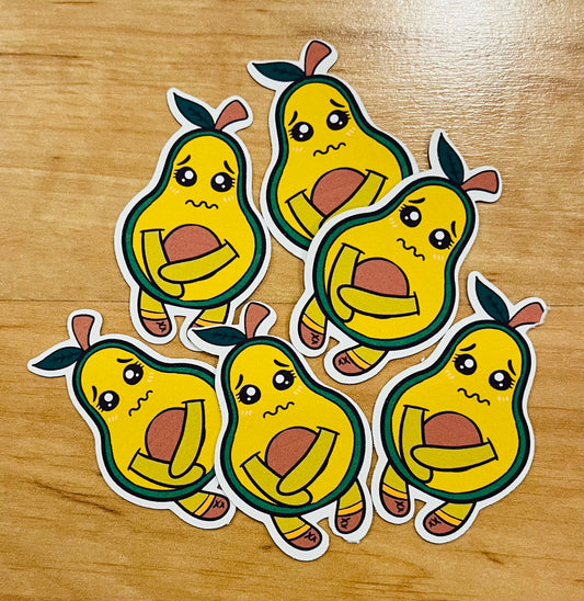 Sticker, Anxious Avocado