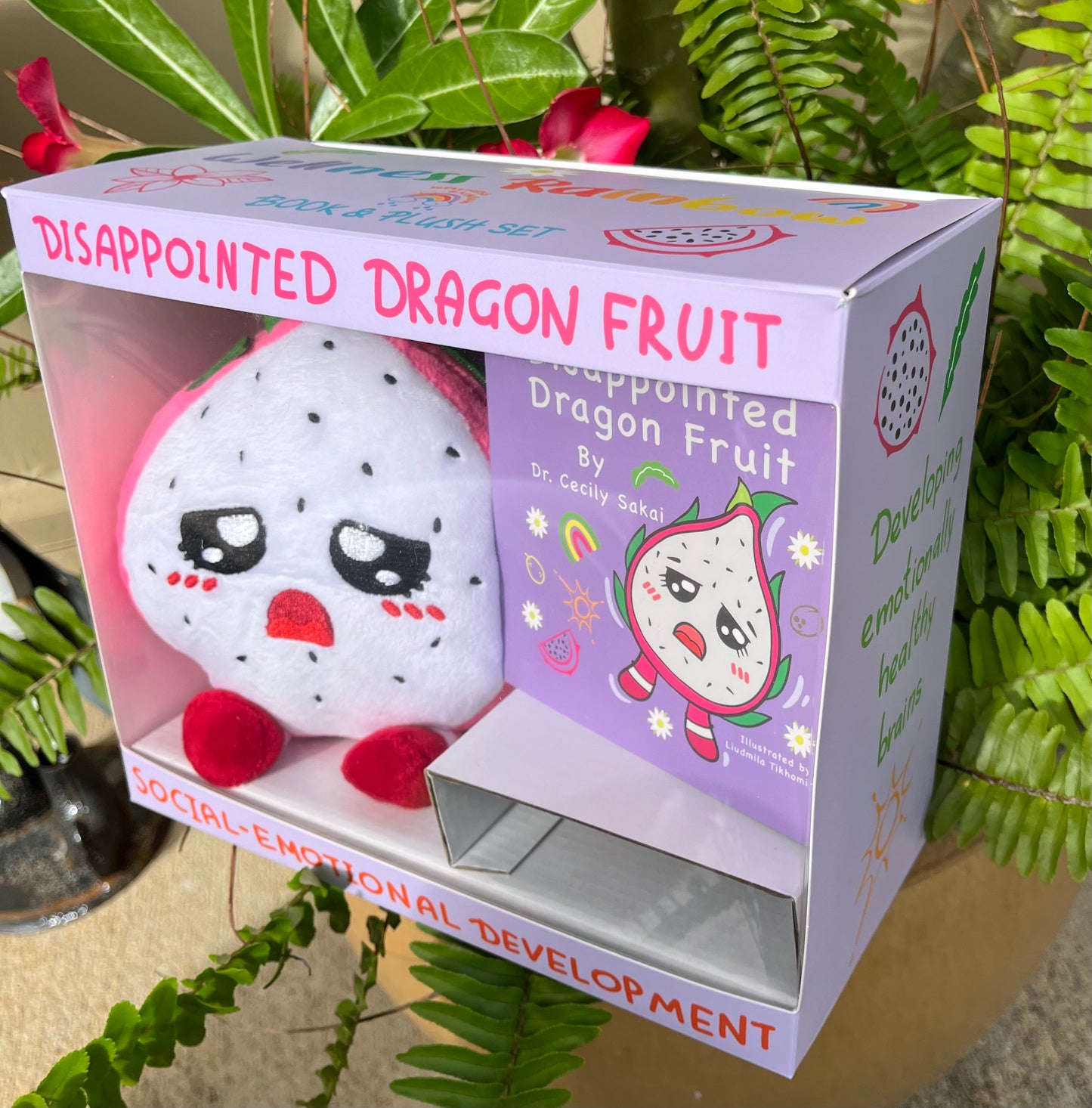 Disappointed Dragon Fruit Stuffed Animal & Book